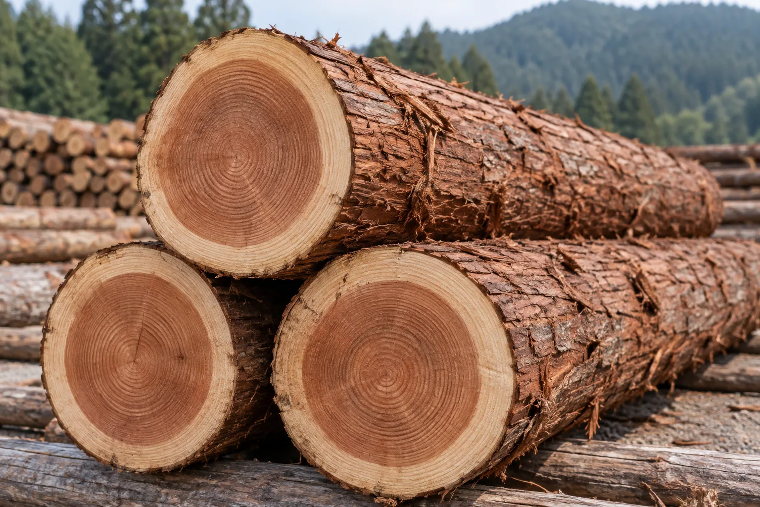 Japanese sugi logs